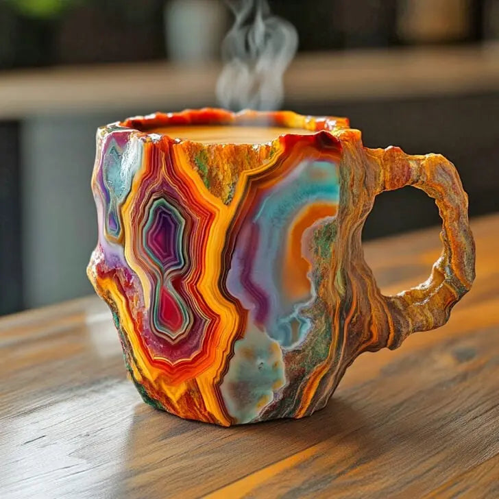 Tazas de Café de Mineral Infundido con Cristales